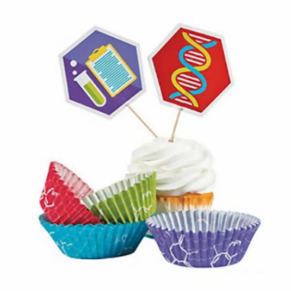 Baking Cups | Science Party Cupcake Wraps & Picks X 100 Baking Cups Baking Cups