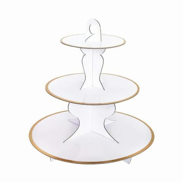 Baking Cups | White / Gold Trim Eco Cupcake Stand Baking Cups Baking Cups