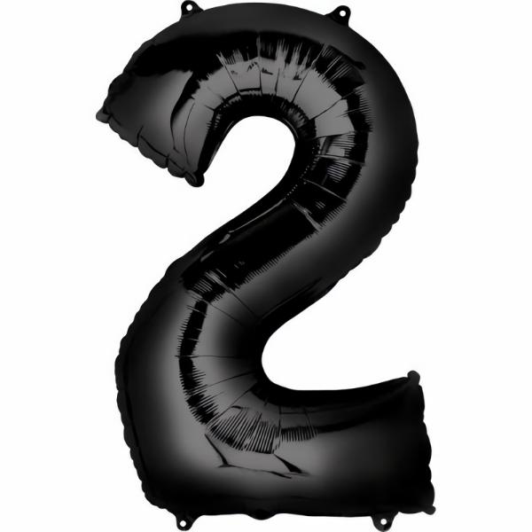 Balloons | 2 Number Black Balloon 86Cm Accessories & Decor Balloons