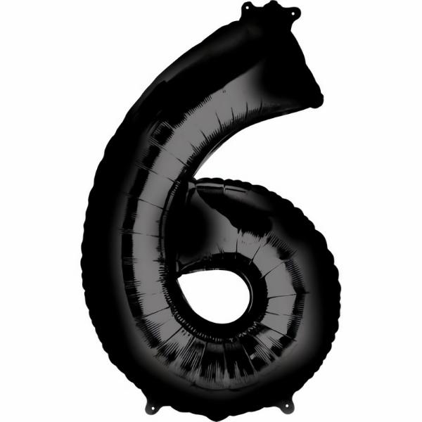 Balloons | 6 Number Black Balloon 86Cm Accessories & Decor Balloons