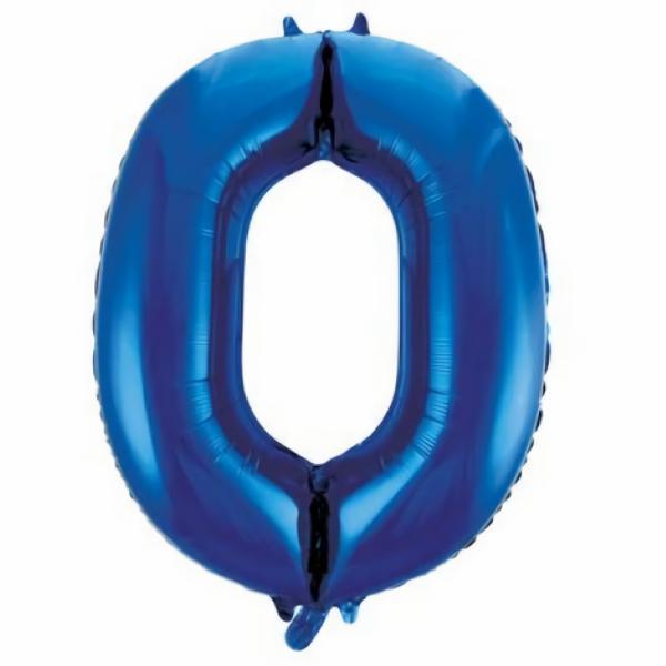 Balloons | Number 0 Age Blue Foil Balloon 86Cm Accessories & Decor Balloons