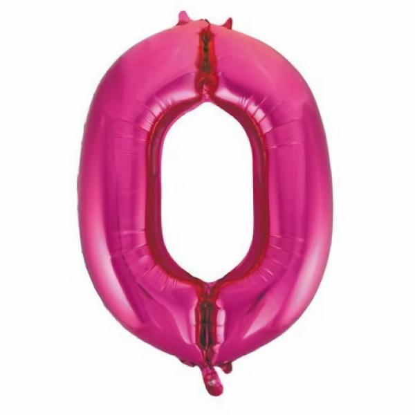 Balloons | Number 0 Hot Pink Foil Balloon 86Cm Accessories & Decor Balloons