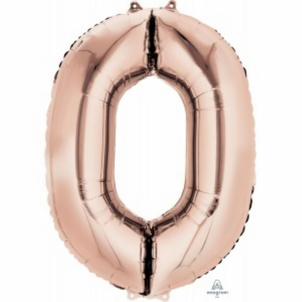 Balloons | Number 0 Rose Gold Foil Balloon 66Cm Accessories & Decor Balloons