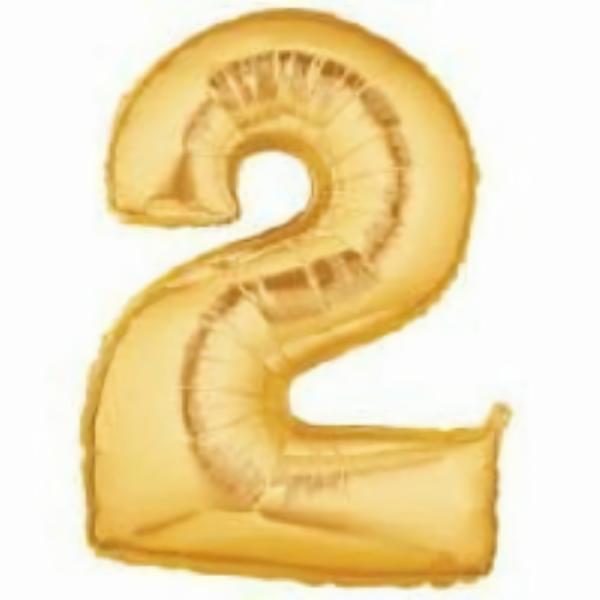 Balloons | Number 2 Two Gold Foil Balloon 86Cm Accessories & Decor Balloons