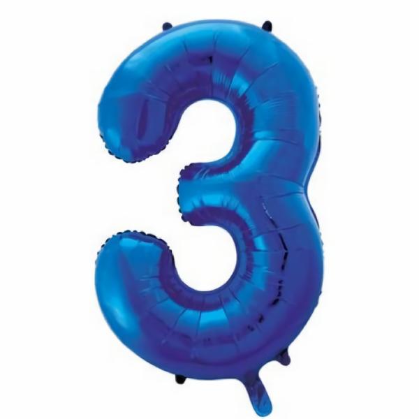 Balloons | Number 3 Three Blue Balloon 86Cm Accessories & Decor Balloons