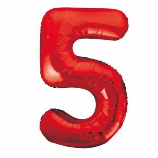 Balloons | Number 5 Five Red Balloon 86Cm Accessories & Decor Balloons