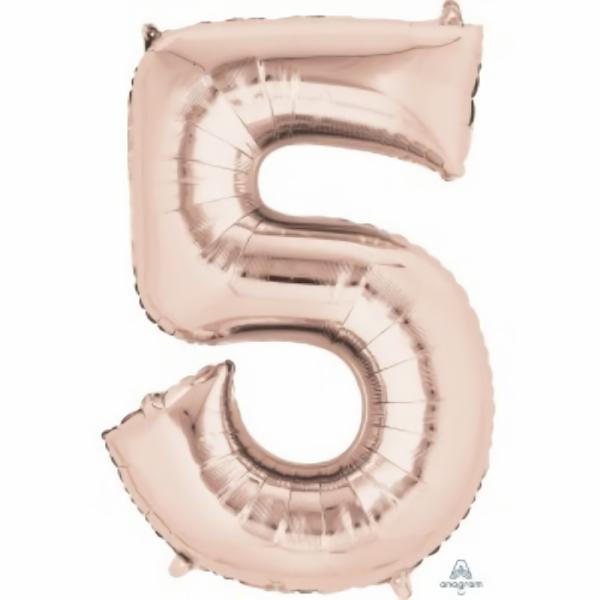 Balloons | Number 5 Rose Gold Foil Balloon 66Cm Accessories & Decor Balloons