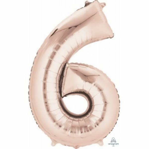 Balloons | Number 6 Rose Gold Foil Balloon 66Cm Accessories & Decor Balloons