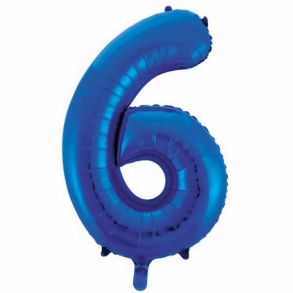 Balloons | Number 6 Six Blue Foil Balloon 86Cm Accessories & Decor Balloons