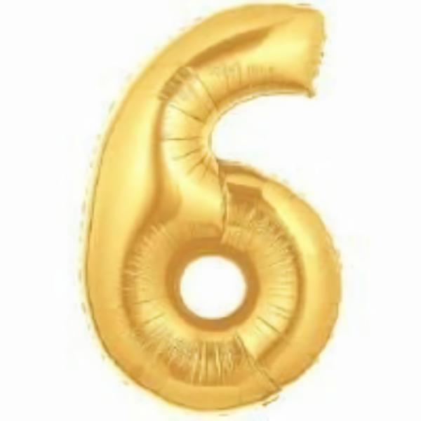 Balloons | Number 6 Six Gold Foil Balloon 86Cm Accessories & Decor Balloons