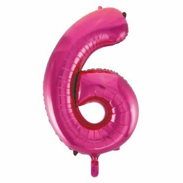 Balloons | Number 6 Six Pink Foil Balloon 86Cm Accessories & Decor Balloons