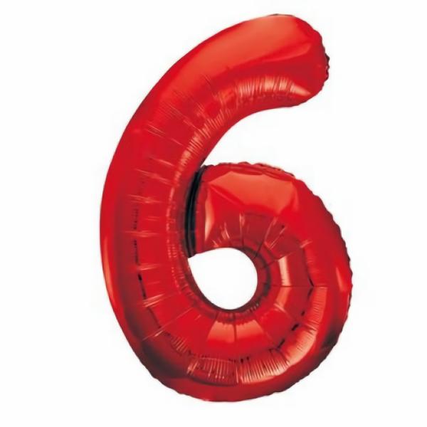 Balloons | Number 6 Six Red Balloon 86Cm Accessories & Decor Balloons