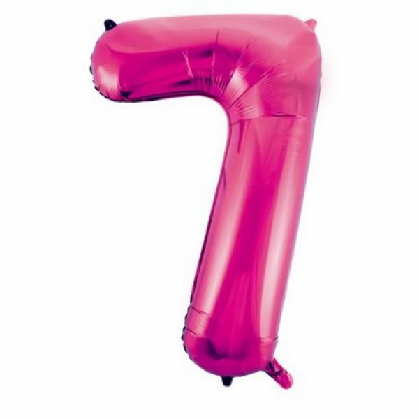 Balloons | Number 7 Seven Hot Pink Foil Balloon 86Cm Accessories & Decor Balloons