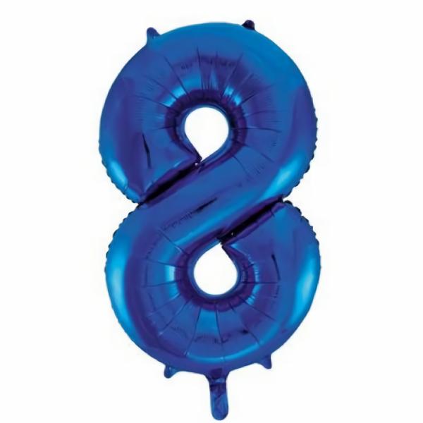 Balloons | Number 8 Eight Blue Foil Balloon 86Cm Accessories & Decor Balloons