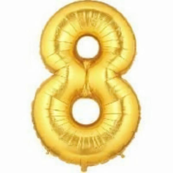 Balloons | Number 8 Eight Gold Foil Balloon 86Cm Accessories & Decor Balloons