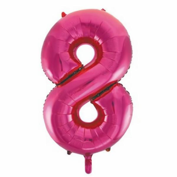 Balloons | Number 8 Eight Hot Pink Foil Balloon 86Cm Accessories & Decor Balloons