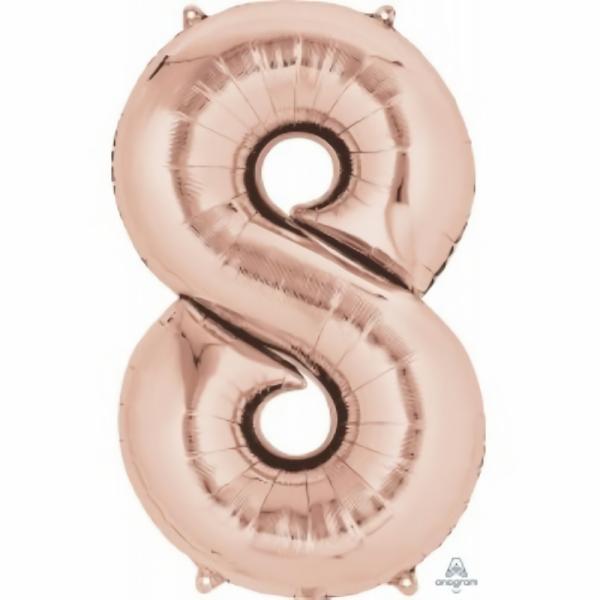 Balloons | Number 8 Rose Gold Foil Balloon 66Cm Accessories & Decor Balloons