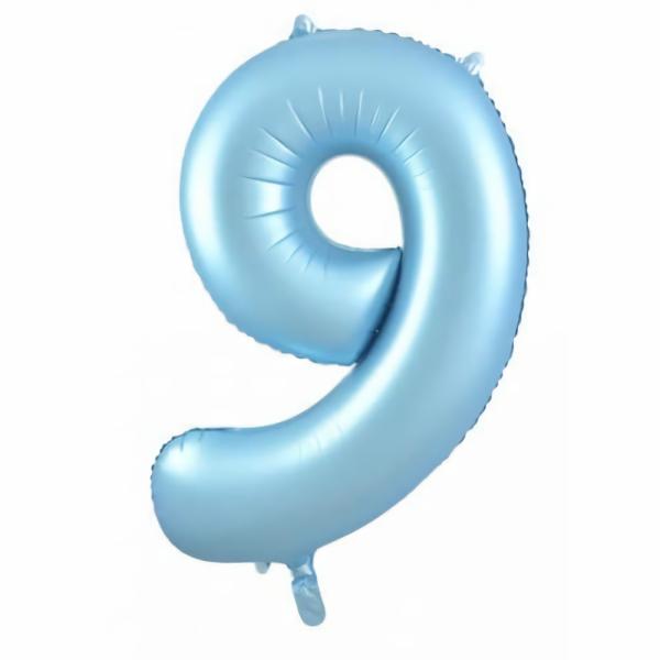 Balloons | Pastel Blue Matte Nine 9 Balloon 86Cm Accessories & Decor Balloons