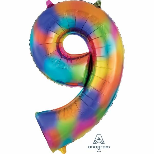 Balloons | Rainbow Splash 86Cm Number 9 Balloon Accessories & Decor Balloons