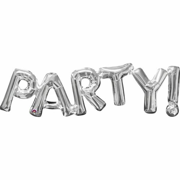 Balloons | Silver ‘Party’ Air Fill Script Balloon Accessories & Decor Balloons