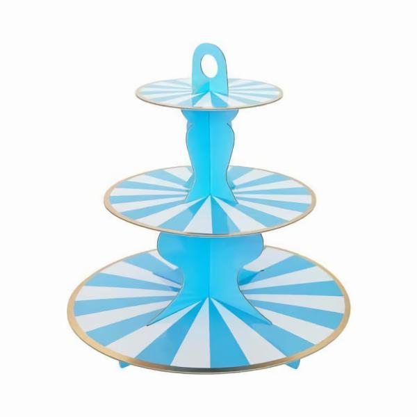 Cake Decorating Items | Blue Striped Eco Cupcake Stand Baking Cups Baking Cups