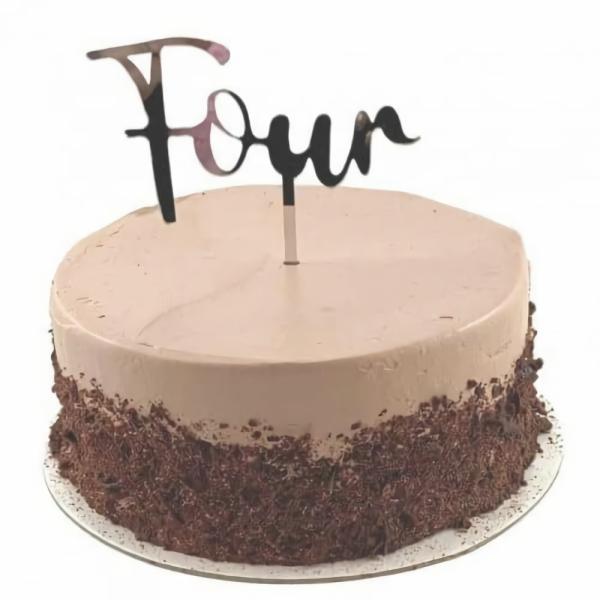 Cake Decorating Items | Four Silver Acrylic Cake Topper Cake & Food Cake Decorating Items