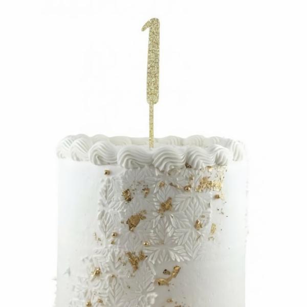 Cake Decorating Items | Gold Acrylic Glitter Cake Topper 1 (One) Cake & Food Cake Decorating Items