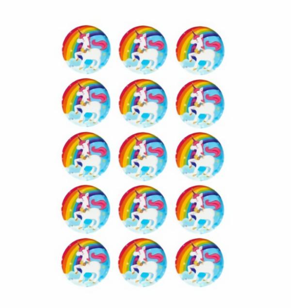 Cake Decorating Items | Rainbow Unicorn Edible Icing Cupcake Toppers X 15 Cake & Food Cake Decorating Items