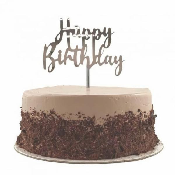 Cake Decorating Items | Silver Acrylic Happy Birthday Cake Topper Cake & Food Cake Decorating Items