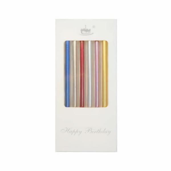 Candles | Rainbow Metallic Candles Pack Of 6 Cake & Food Candles