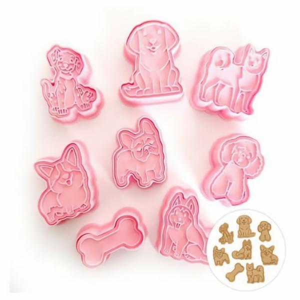 Cookie Cutters | Puppy Dog Cookie Cutters Pack Of 8 Cake & Food Cookie Cutters