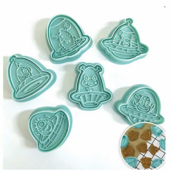 Cookie Cutters | Space Aliens Cookie Cutter Set 6 Pieces Cake & Food Cookie Cutters