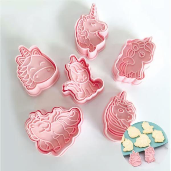 Cookie Cutters | Unicorn Cookie Cutters Pack Of 6 Cake & Food Cookie Cutters