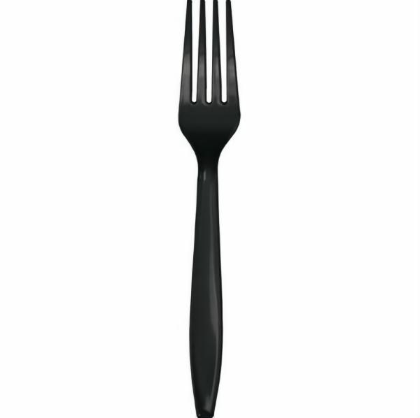 Cutlery & Catering | Black Reusable Forks X 18 Accessories & Decor Cutlery & Catering