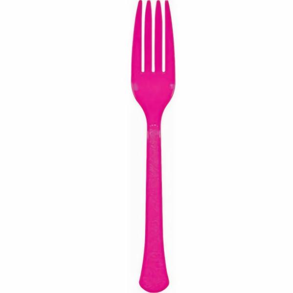 Cutlery & Catering | Bright Pink Reusable Forks X 20 Accessories & Decor Cutlery & Catering