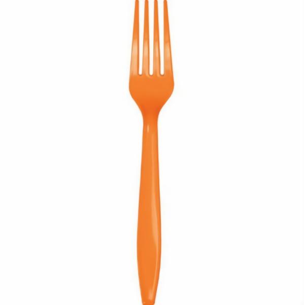 Cutlery & Catering | Orange Reusable Forks X 20 Accessories & Decor Cutlery & Catering