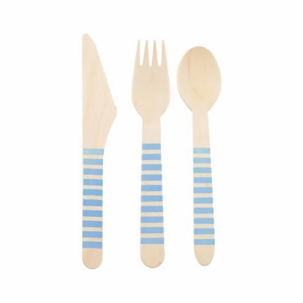 Cutlery & Catering | Wooden Blue Cutlery X 18 Accessories & Decor Cutlery & Catering