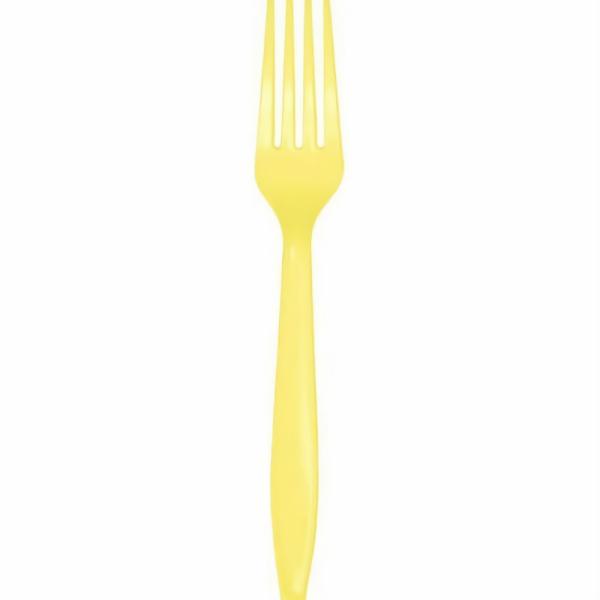 Cutlery & Catering | Yellow Reusable Forks X 20 Accessories & Decor Cutlery & Catering