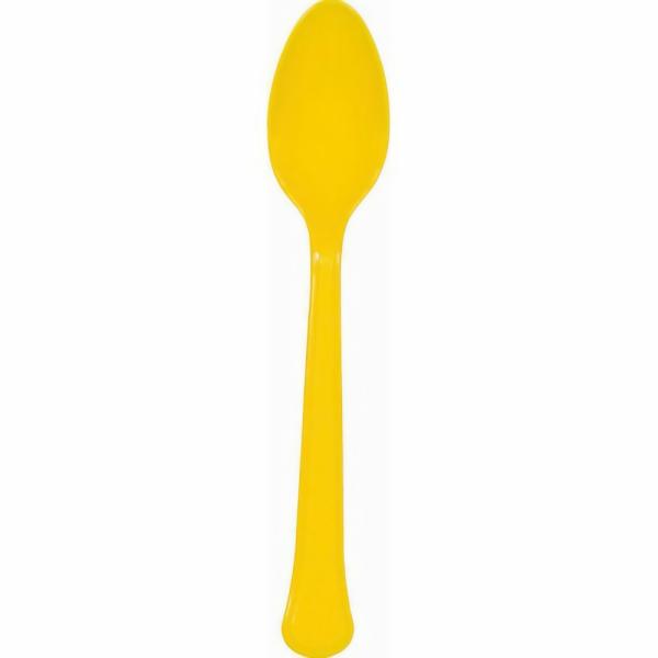 Cutlery & Catering | Yellow Reusable Spoons X 20 Accessories & Decor Cutlery & Catering