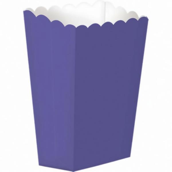 Party Boxes | Purple Small Pop Corn / Treat Box X 5 Accessories & Decor Party Boxes