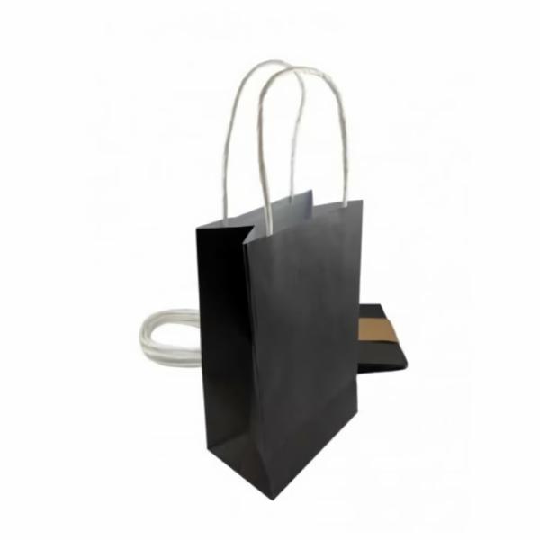 Party Favours & Bag Fillers | Black Paper Party Bags With Handles X 5 Accessories & Decor Party Favours & Bag Fillers