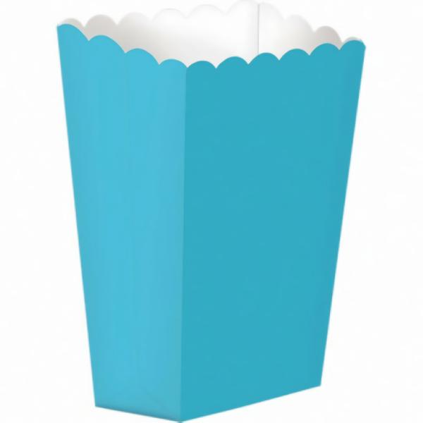 Party Favours & Bag Fillers | Caribbean Blue Small Pop Corn / Treat Box X 5 Accessories & Decor Party Favours & Bag Fillers