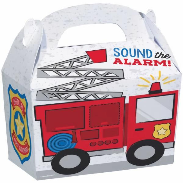 Party Favours & Bag Fillers | Fire Truck Gable Treat Boxes X 8 Accessories & Decor Party Boxes