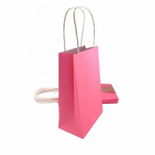 Party Favours & Bag Fillers | Fuschsia Pink Paper Party Bags With Handles X 5 Accessories & Decor Party Favours & Bag Fillers