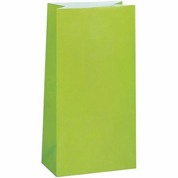 Party Favours & Bag Fillers | Kiwi Green Paper Party Treat Bags X 12 Accessories & Decor Party Favours & Bag Fillers