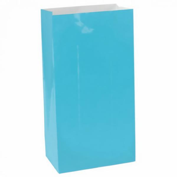 Party Favours & Bag Fillers | Light Blue Paper Party Treat Bags X 12 Accessories & Decor Party Favours & Bag Fillers