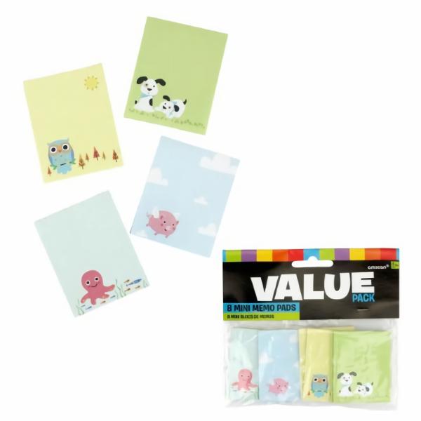 Party Favours & Bag Fillers | Mini Pastel Animal Note Pads X 8 Accessories & Decor Party Favours & Bag Fillers