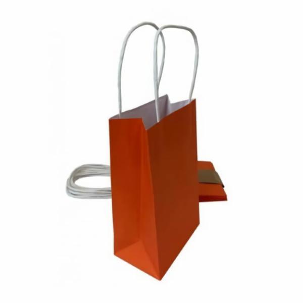 Party Favours & Bag Fillers | Orange Paper Party Bags With Handles X 5 Accessories & Decor Party Favours & Bag Fillers