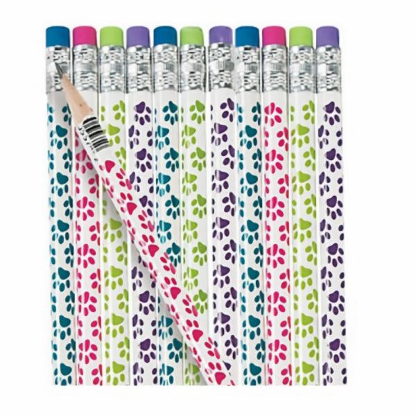 Party Favours & Bag Fillers | Paw Print Pencils X 12 Accessories & Decor Party Favours & Bag Fillers