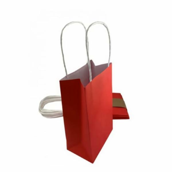 Party Favours & Bag Fillers | Red Paper Party Bags With Handles X 5 Accessories & Decor Party Favours & Bag Fillers